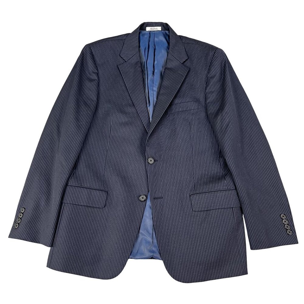 Hickey Freeman Milburn II Wool Pinstripe Navy Blazer Sports Coat Sz 40R (READ)